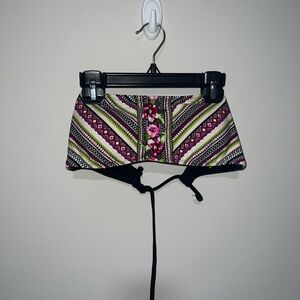 Strapless black pink lime green and white bikini top Mossimo Medium